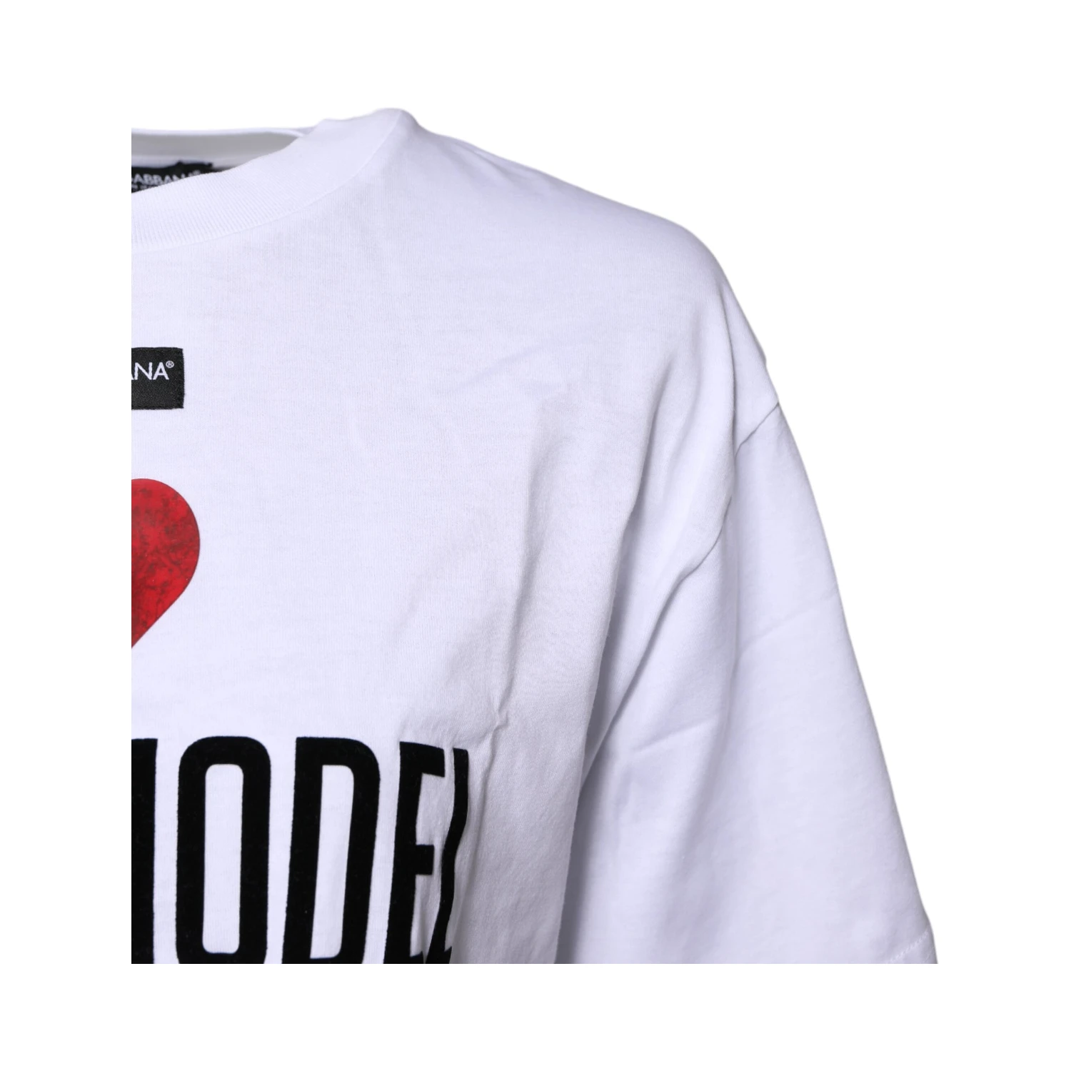 White Printed Round Neck Top Cotton T-shirt