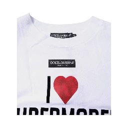 White Printed Round Neck Top Cotton T-shirt