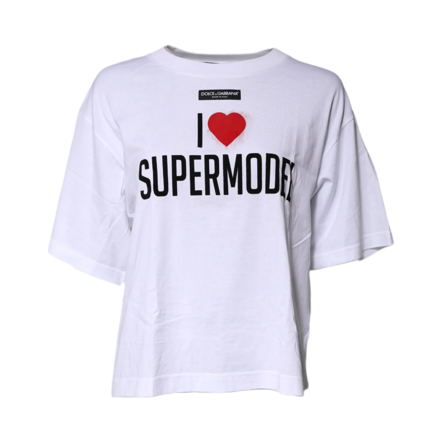 White Printed Round Neck Top Cotton T-shirt