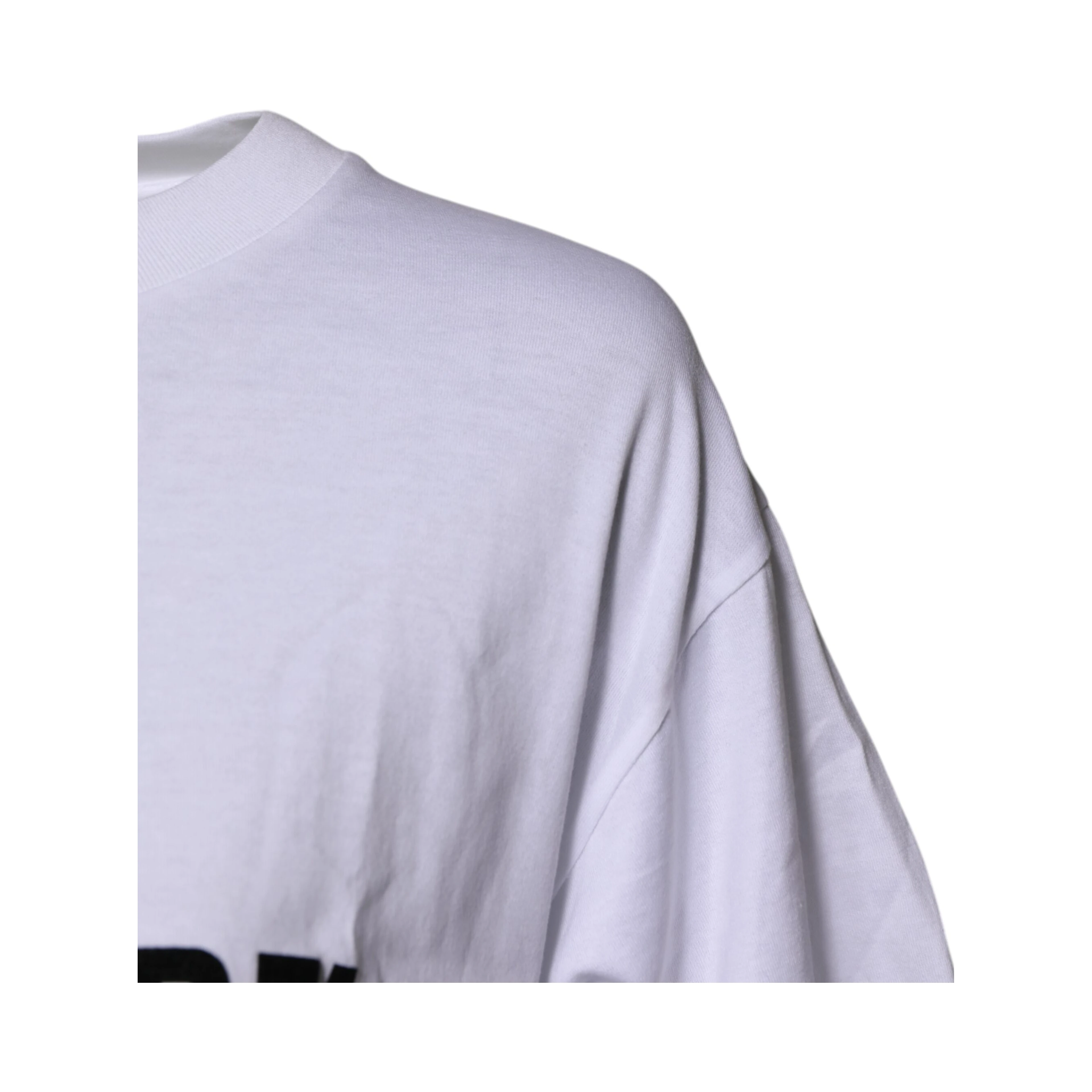 White Printed Round Neck Top Cotton T-shirt