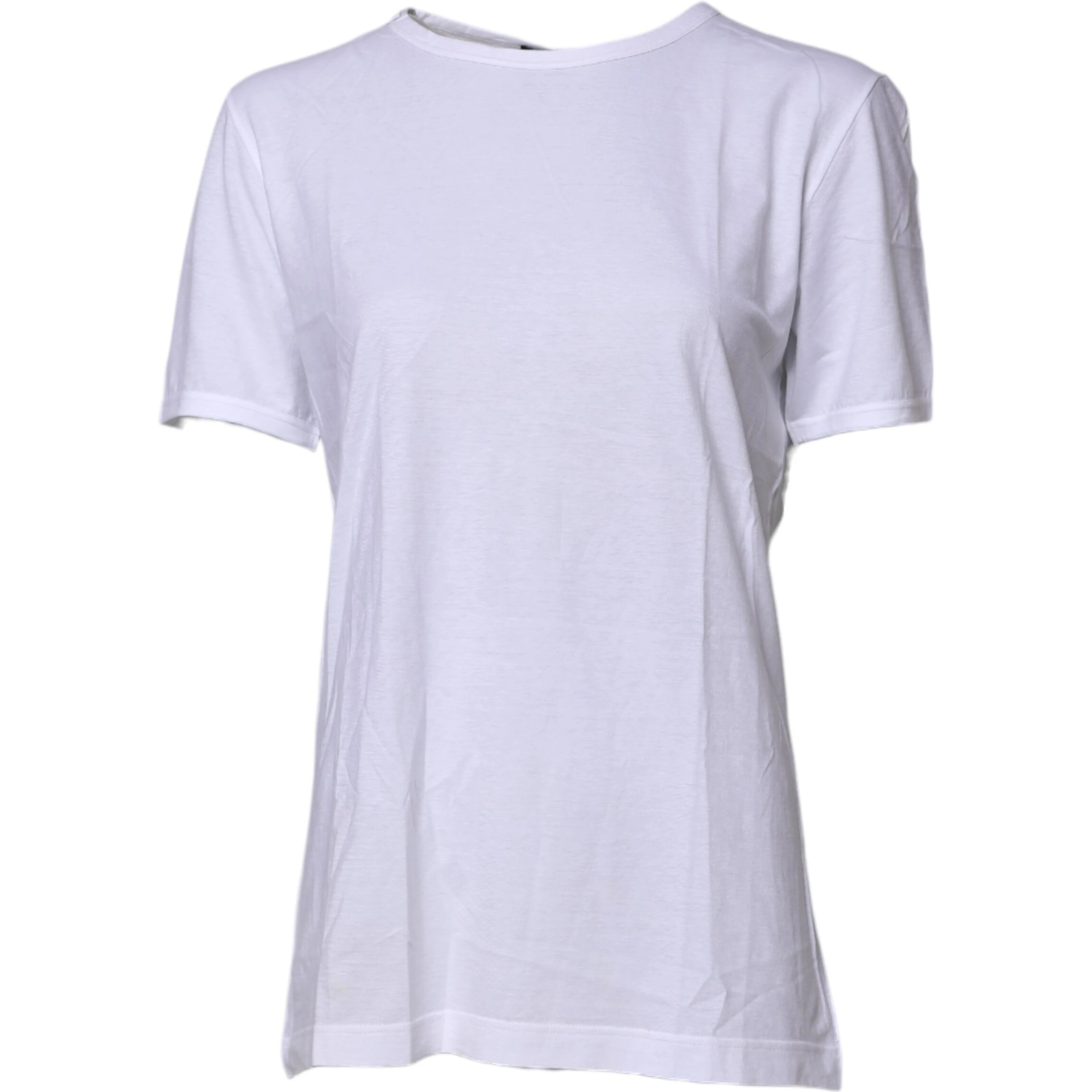 White Short Sleeves Round Neck Top T-shirt