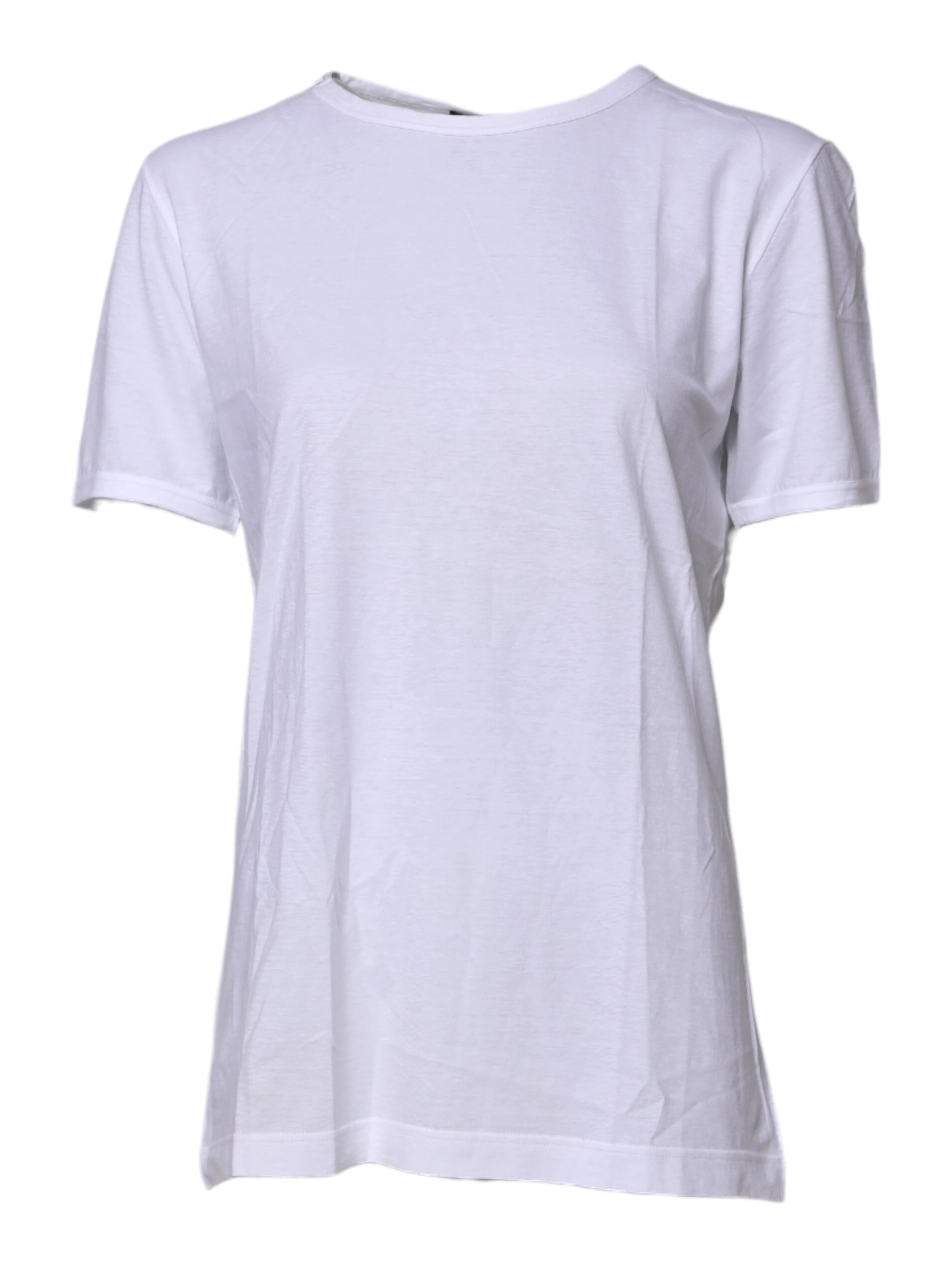 White Short Sleeves Round Neck Top T-shirt
