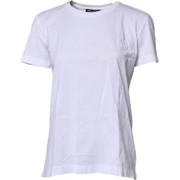 White Short Sleeves Round Neck Top T-shirt
