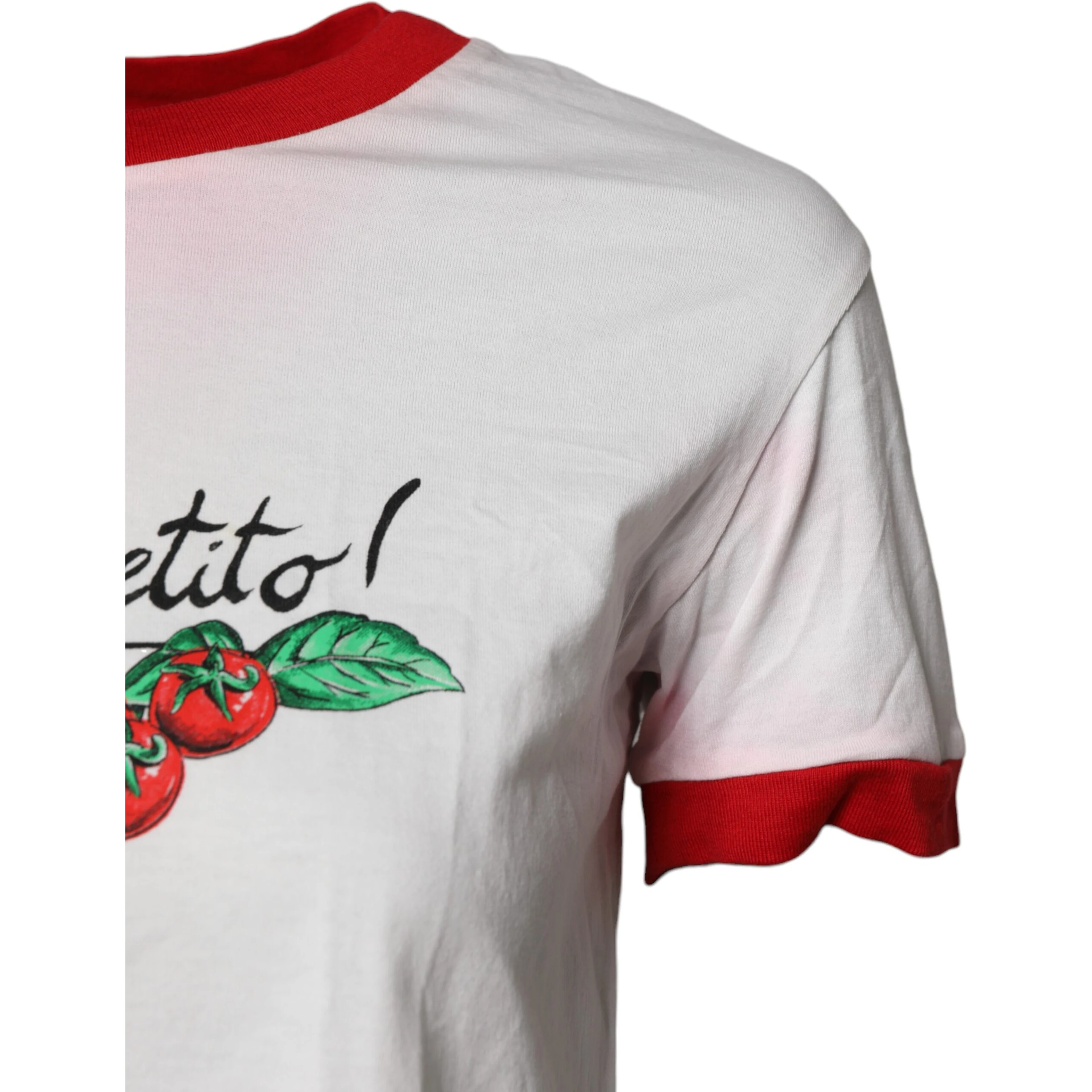 White Printed Round Neck Cropped Top T-shirt