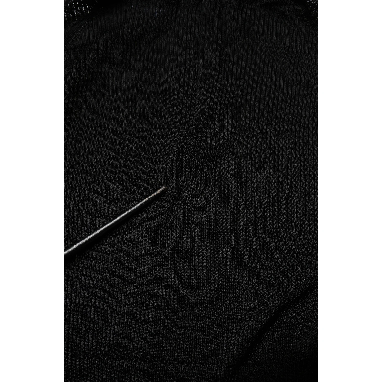 Black Knit Long Sleeves Turtleneck Slim Top