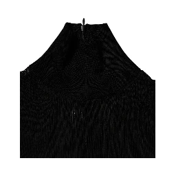 Black Knit Long Sleeves Turtleneck Slim Top