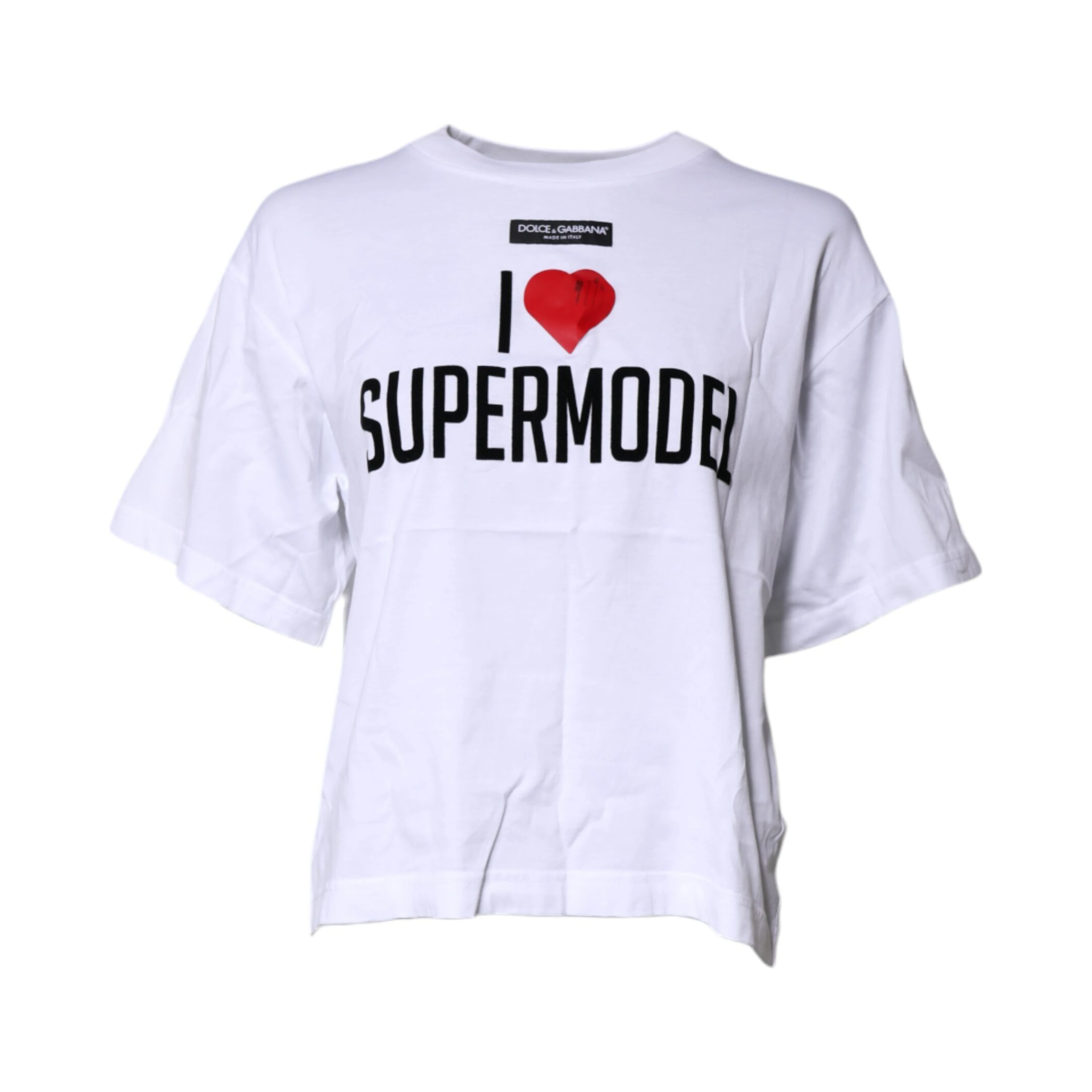 White Printed Round Neck Top Cotton T-shirt