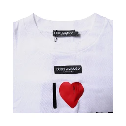 White Printed Round Neck Top Cotton T-shirt