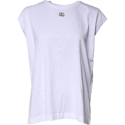 White Cotton Sleeveless Round Neck Tank Top