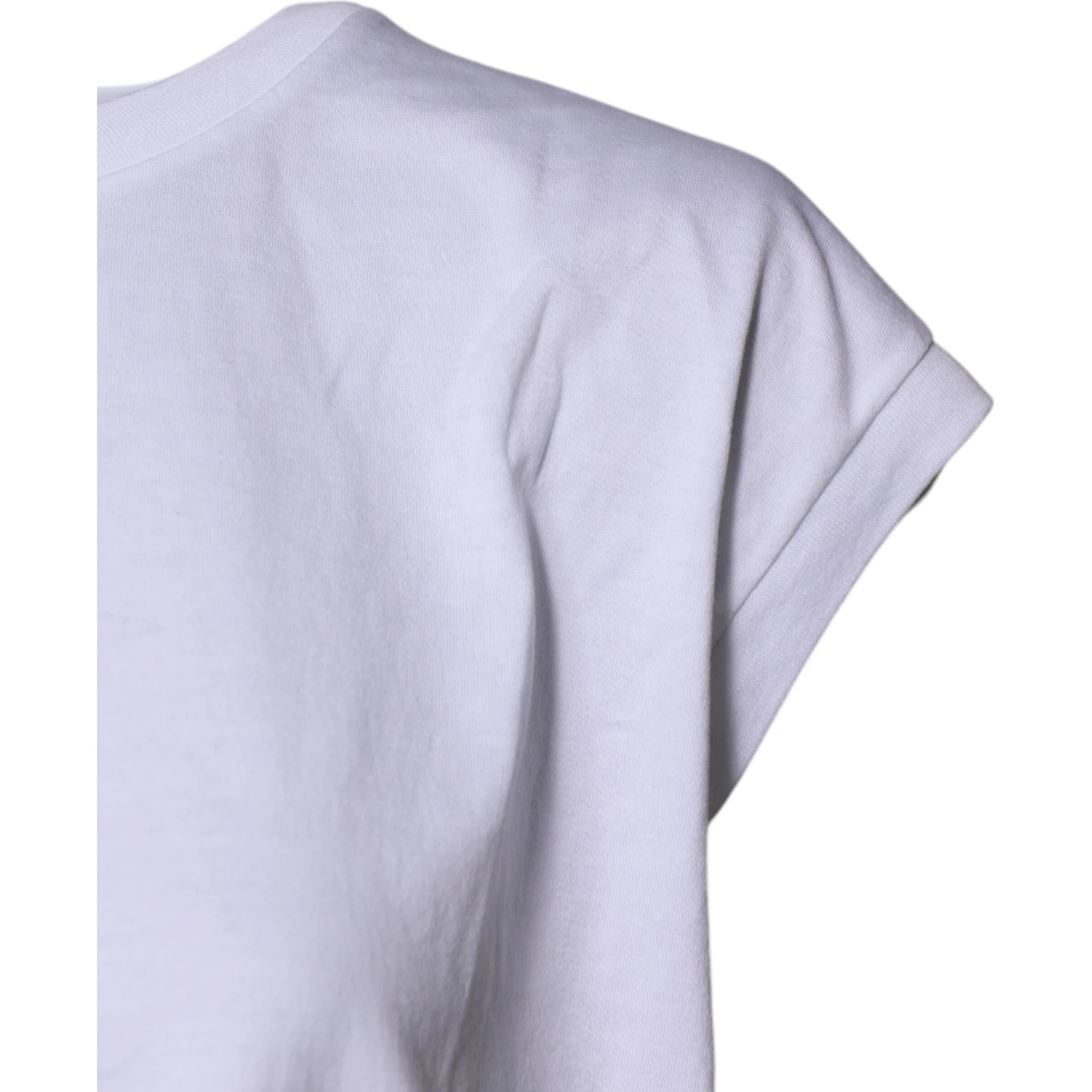 White Cotton Sleeveless Round Neck Tank Top