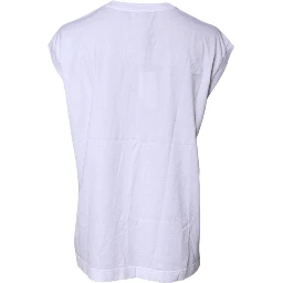 White Cotton Sleeveless Round Neck Tank Top