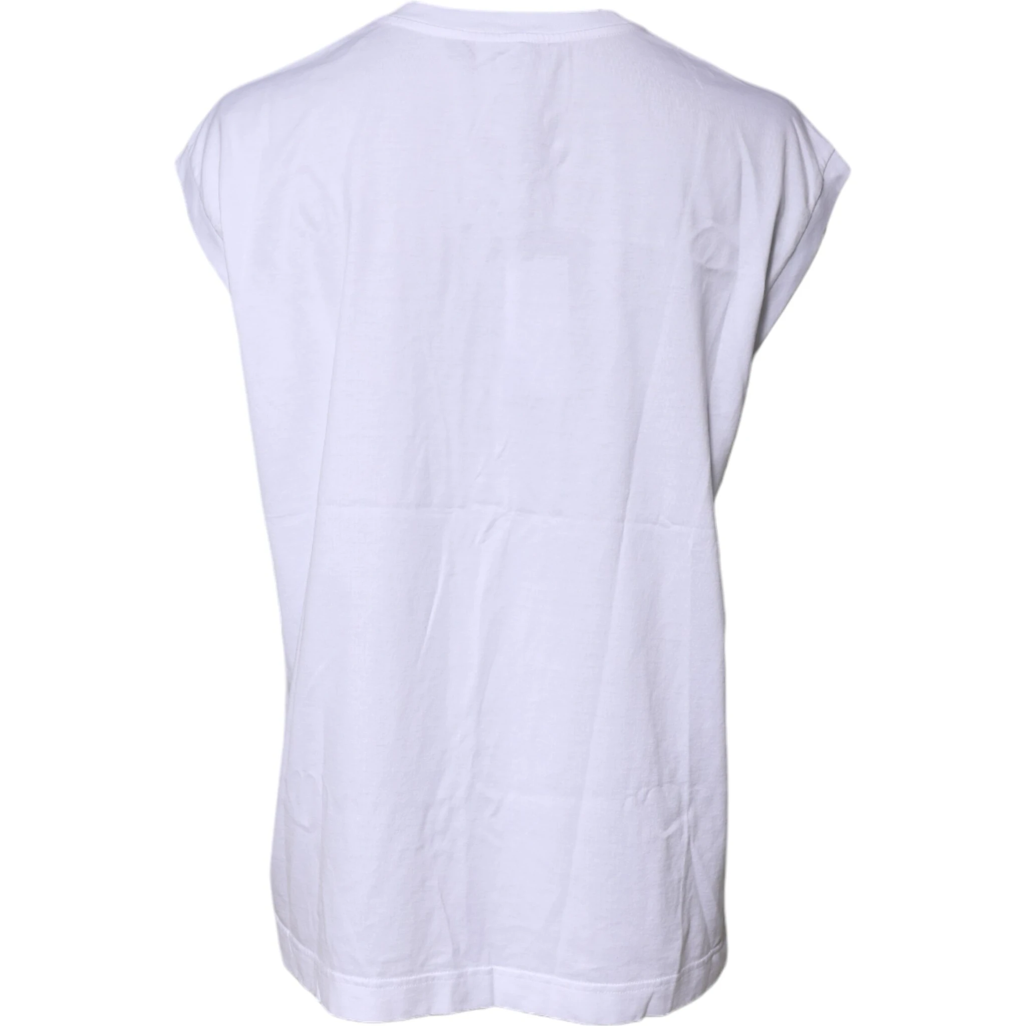 White Cotton Sleeveless Round Neck Tank Top