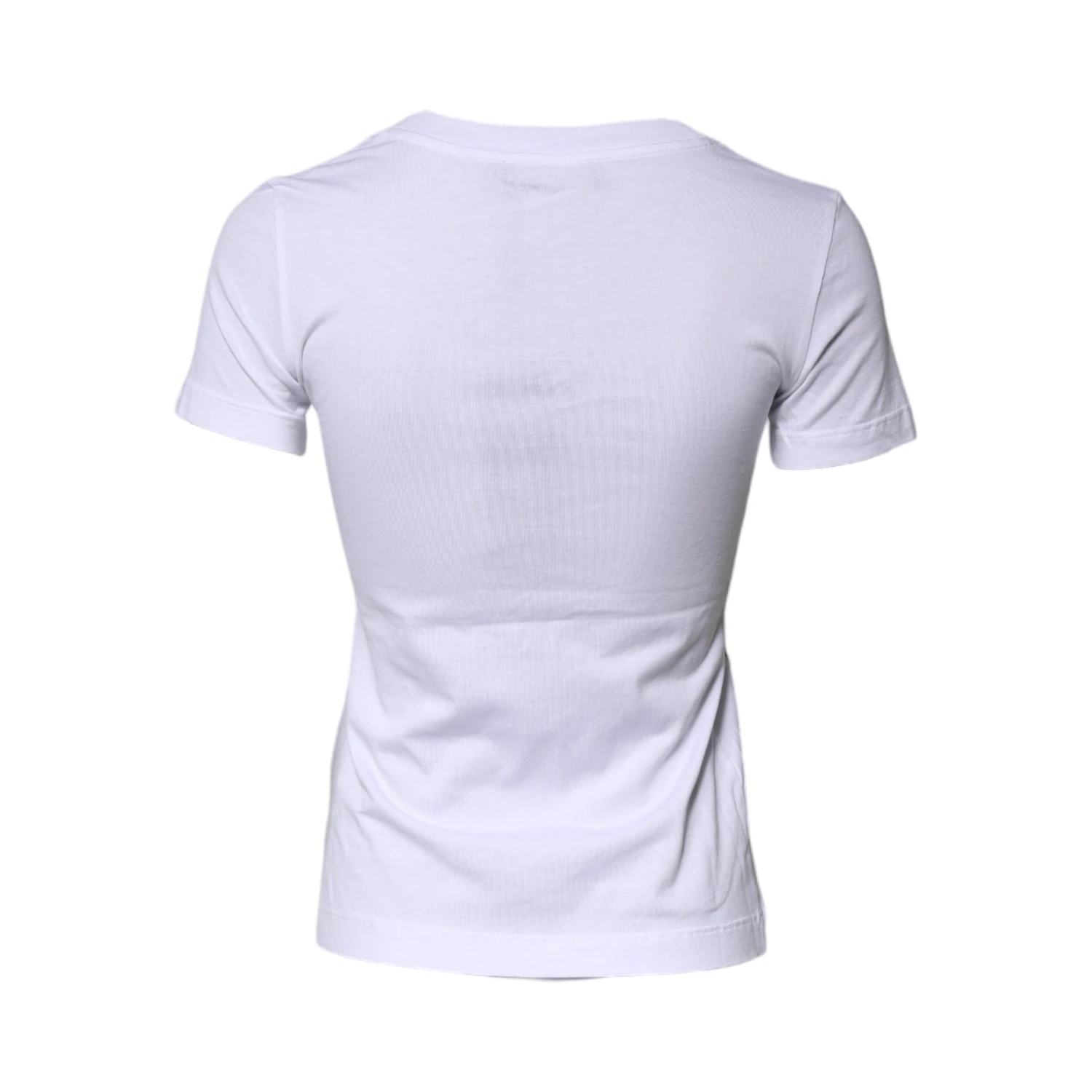 White Floral Print Cotton Crew Neck T-shirt