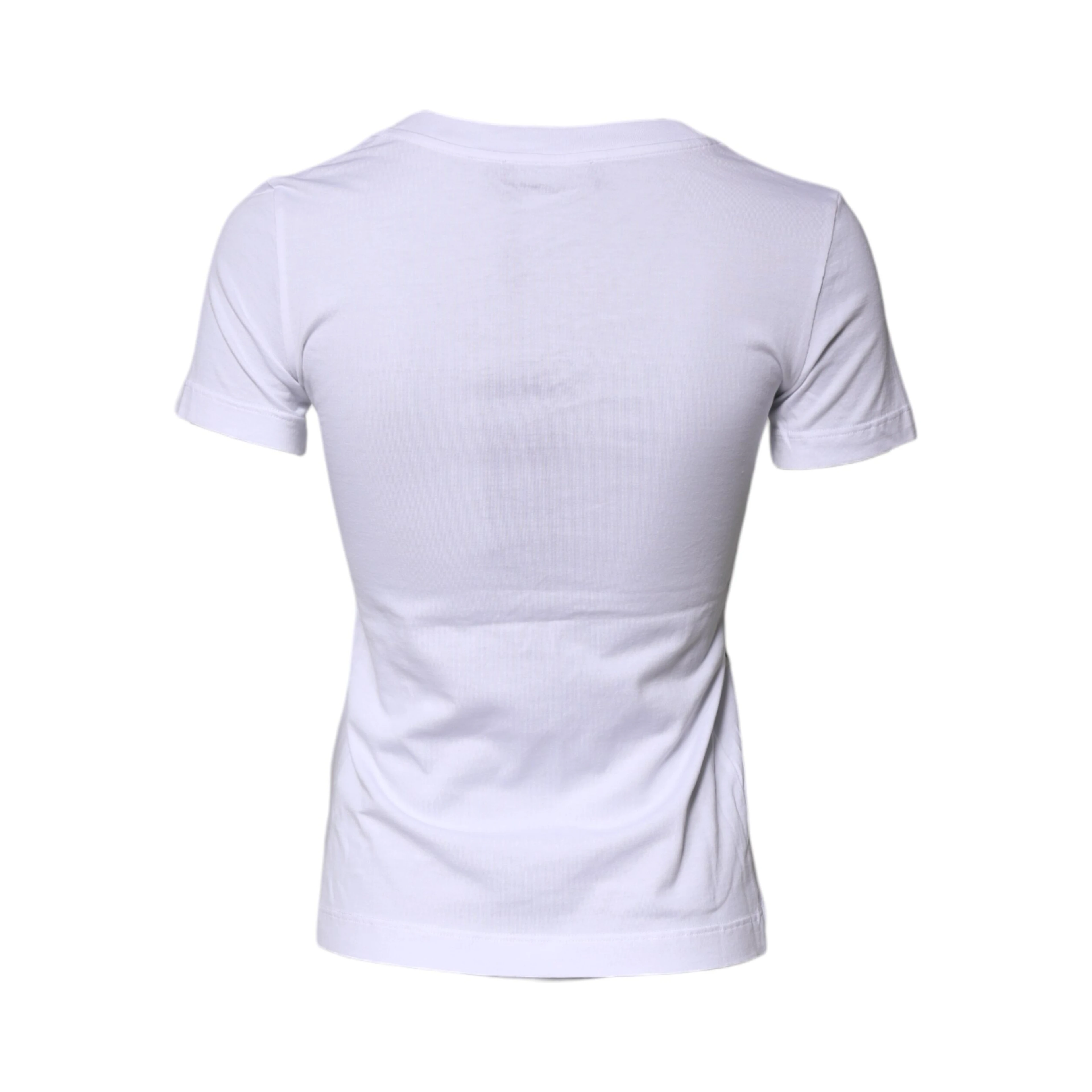White Floral Print Cotton Crew Neck T-shirt