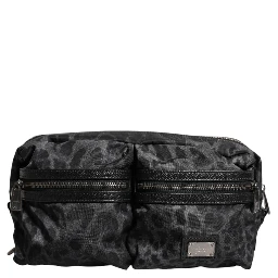 Black Gray Leopard DG Logo Belt Waist Fanny Pack Bag