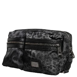 Black Gray Leopard DG Logo Belt Waist Fanny Pack Bag