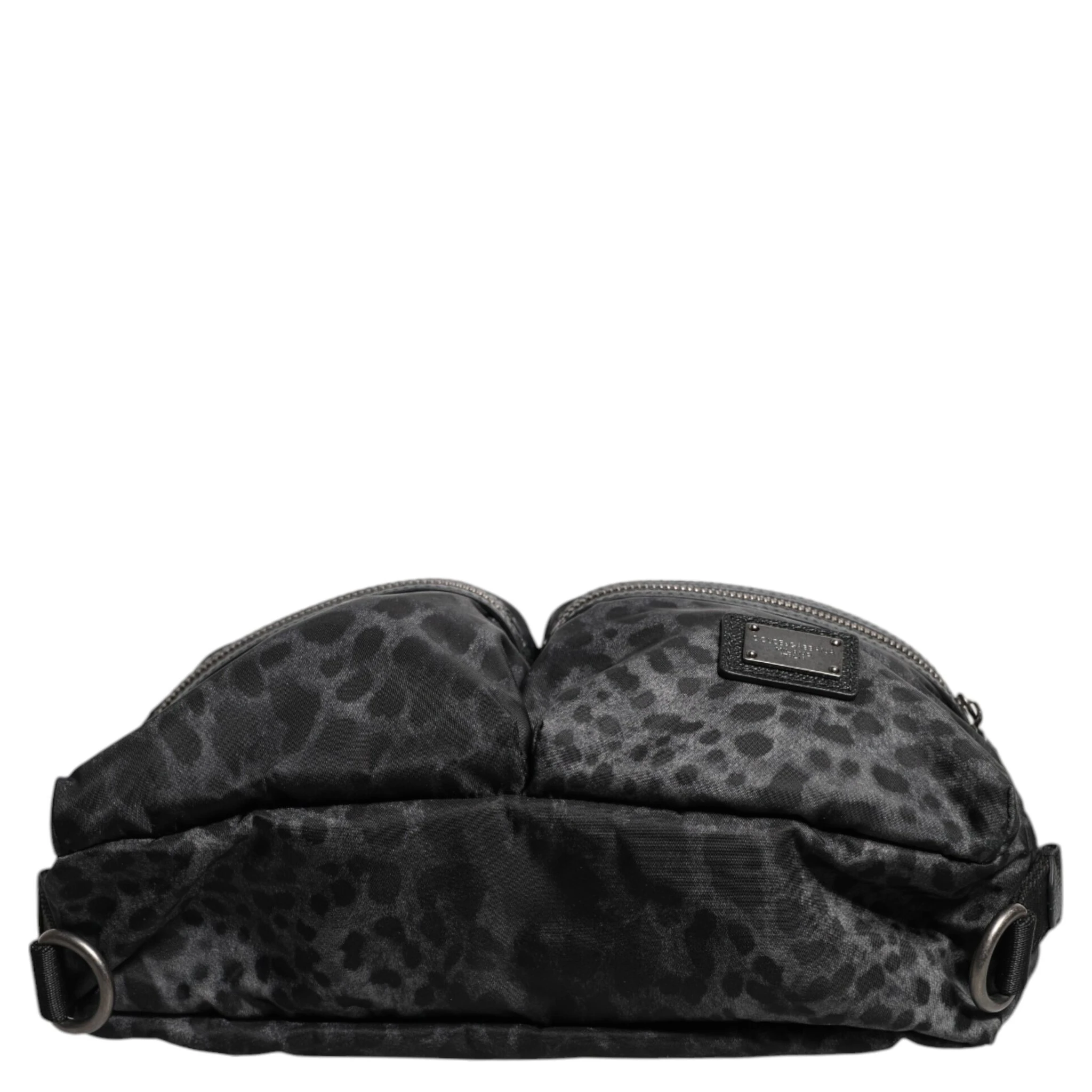 Black Gray Leopard DG Logo Belt Waist Fanny Pack Bag