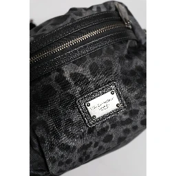 Black Gray Leopard DG Logo Belt Waist Fanny Pack Bag