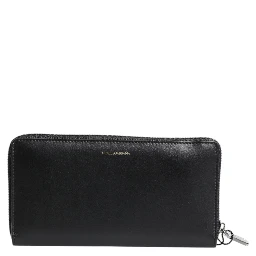 Black Blue Exotic Leather Embossed Continental Wallet