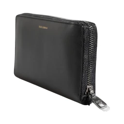 Black Blue Exotic Leather Embossed Continental Wallet