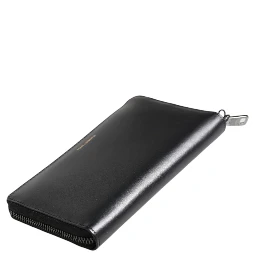 Black Blue Exotic Leather Embossed Continental Wallet