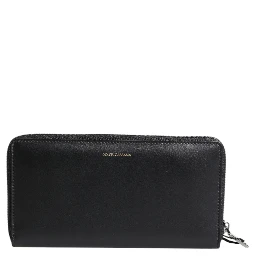 Black Blue Exotic Leather Embossed Continental Wallet