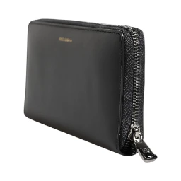 Black Blue Exotic Leather Embossed Continental Wallet