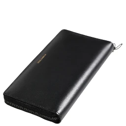 Black Blue Exotic Leather Embossed Continental Wallet