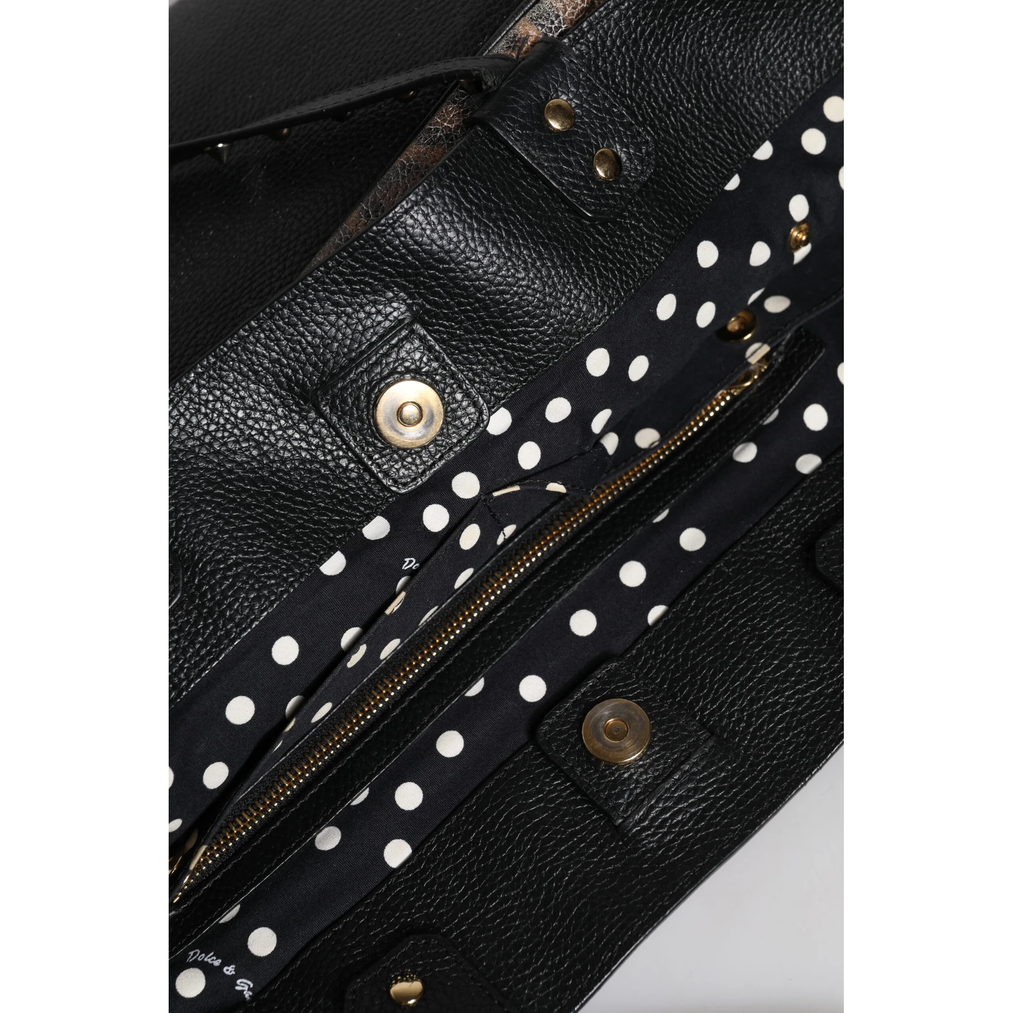 Brown Leopard BEATRICE Leather Logo Plaque Tote Bag