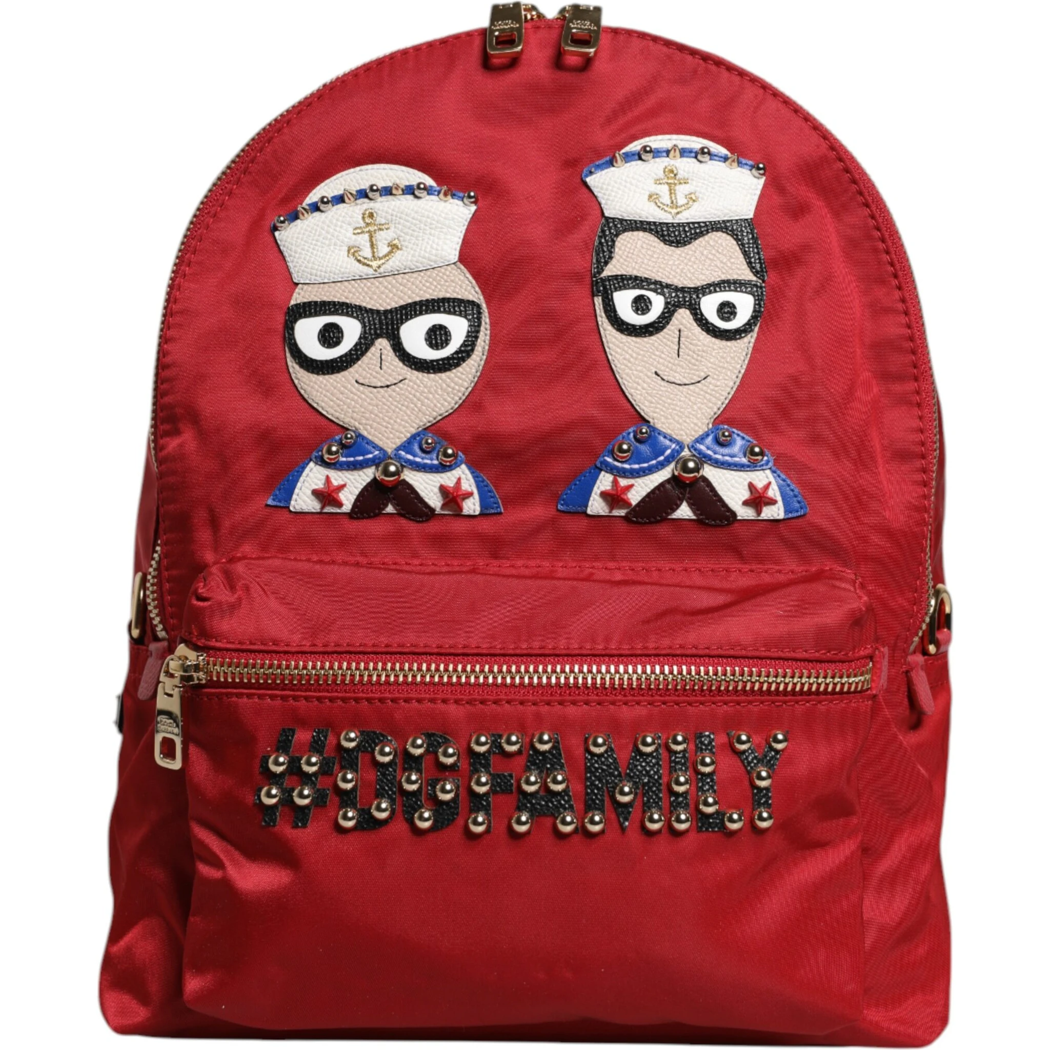 Red #DGFAMILY VULCANO Embellishment Backpack Bag