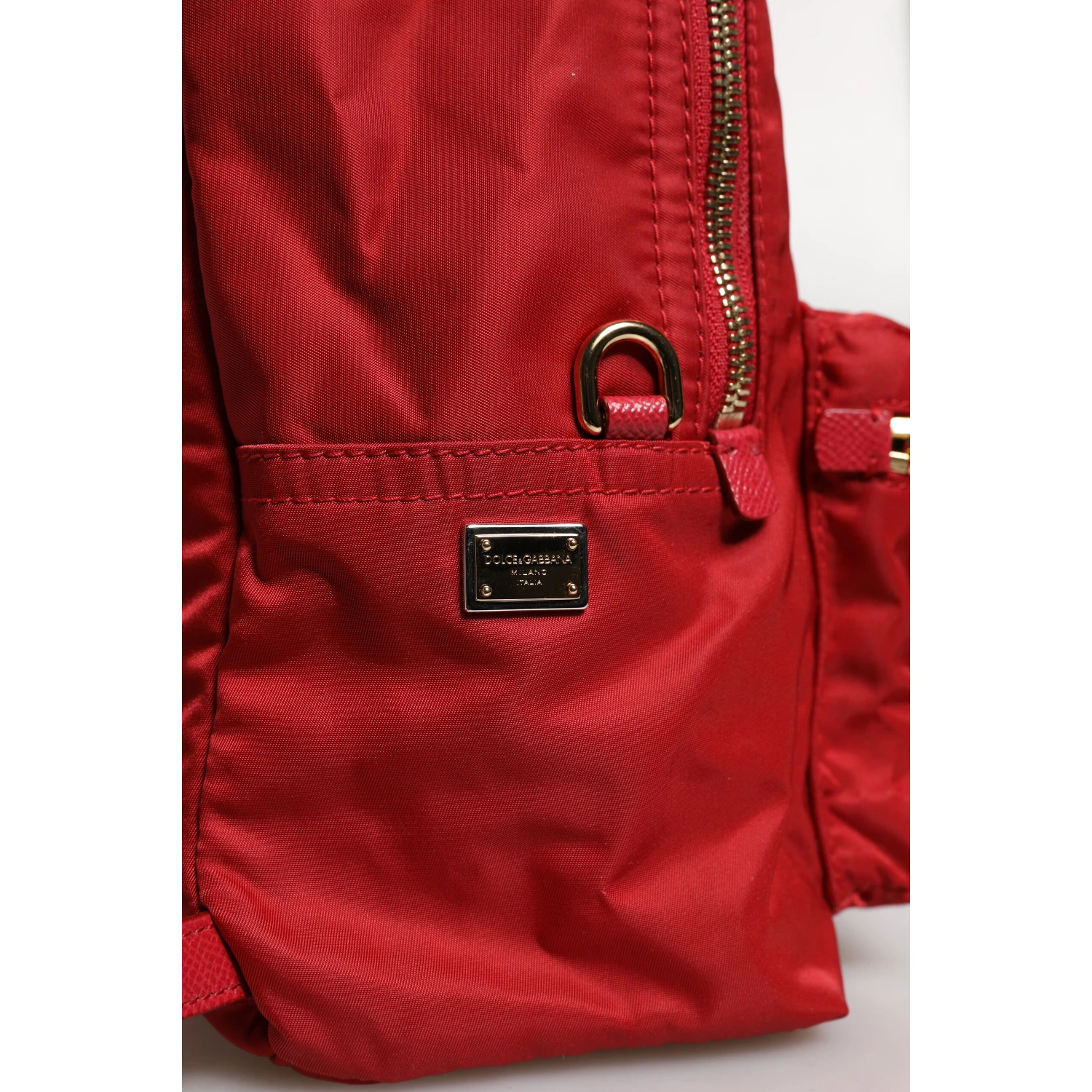 Red #DGFAMILY VULCANO Embellishment Backpack Bag