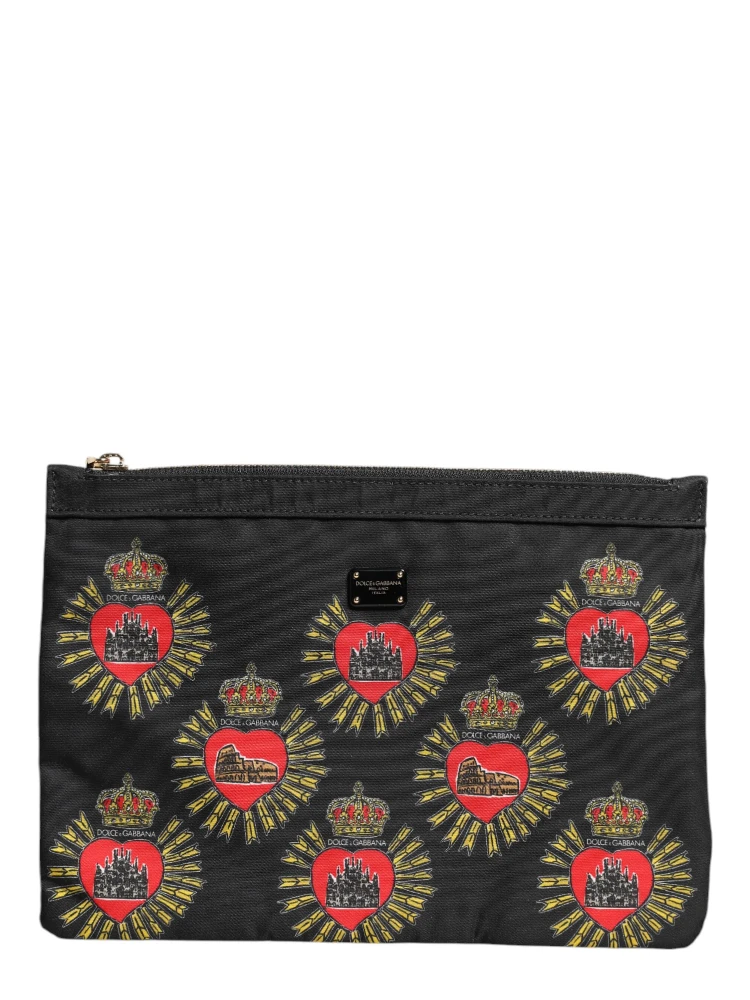 Black Red Nylon Sacred Heart Clutch Pouch Bag alternative