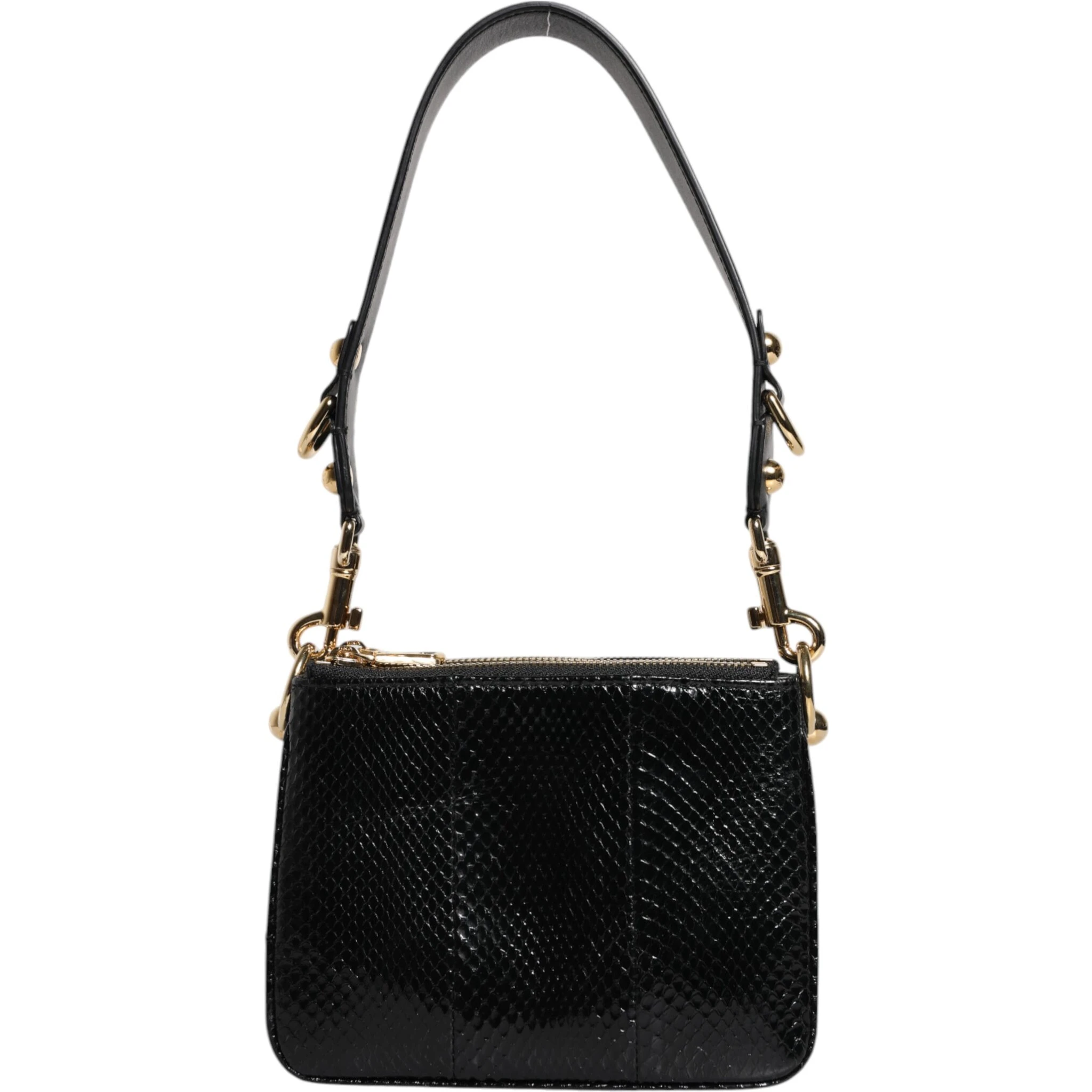 Black Exotic Leather Shoulder Sling Clutch Bag