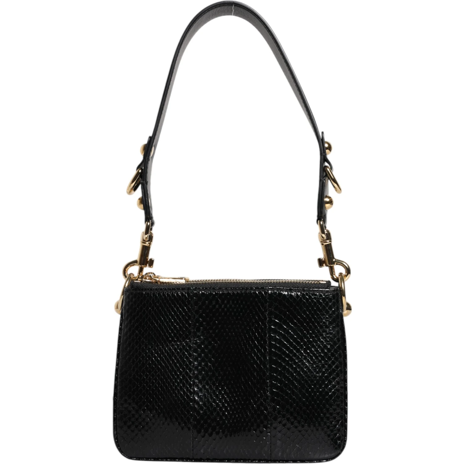 Black Exotic Leather Shoulder Sling Clutch Bag