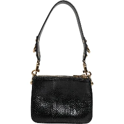 Black Exotic Leather Shoulder Sling Clutch Bag