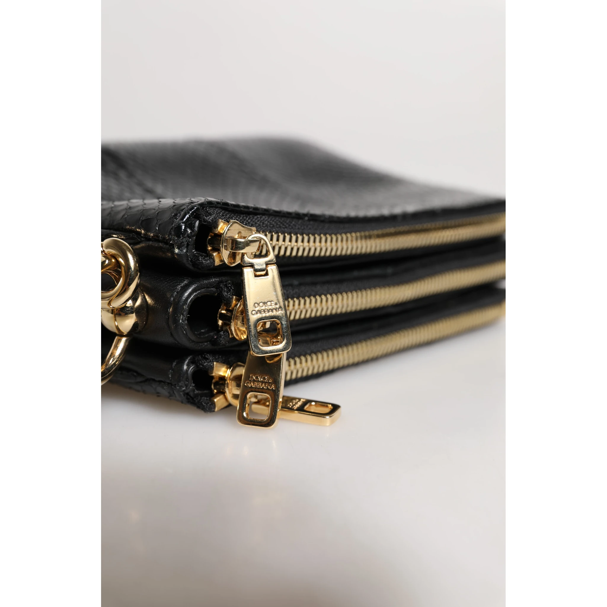 Black Exotic Leather Shoulder Sling Clutch Bag