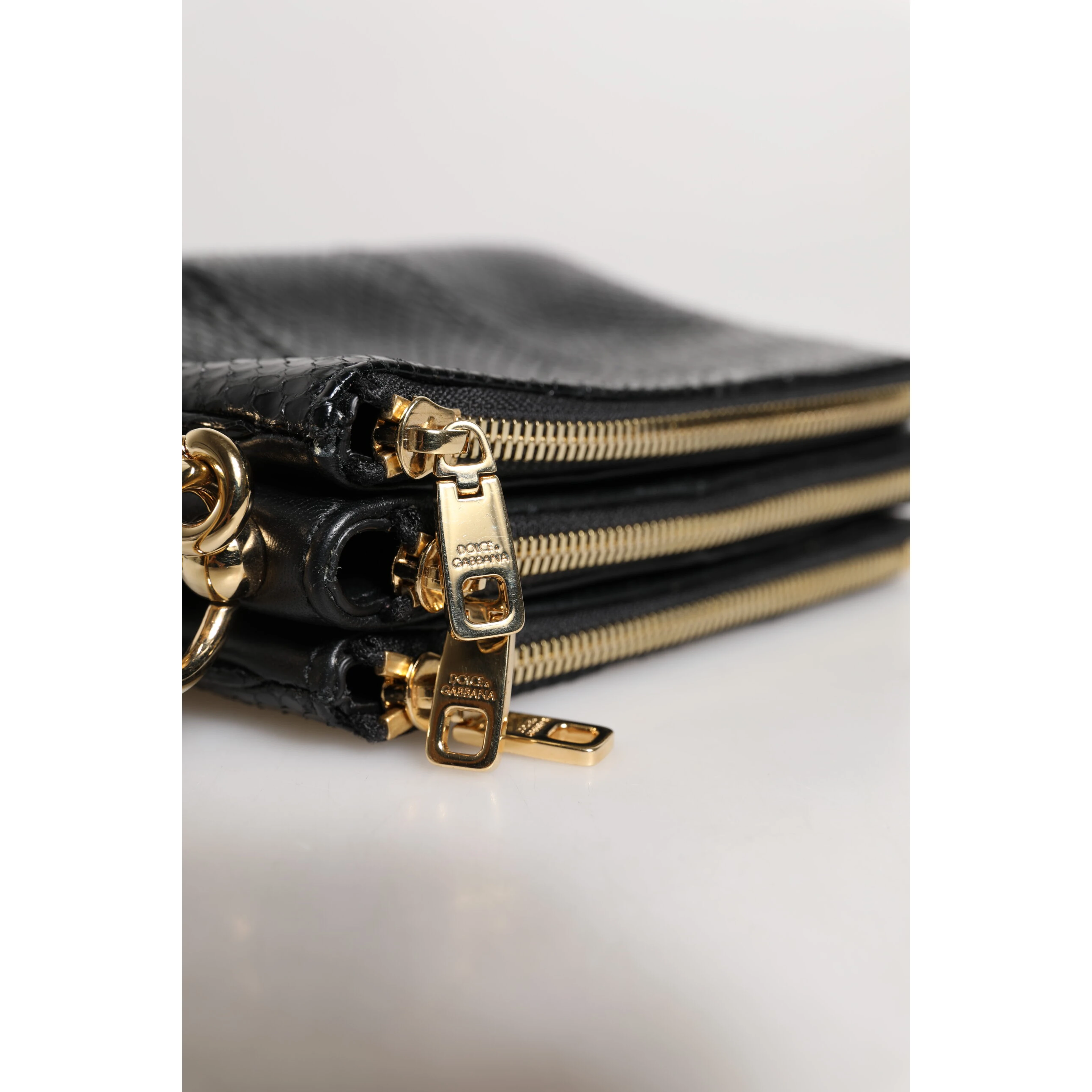 Black Exotic Leather Shoulder Sling Clutch Bag
