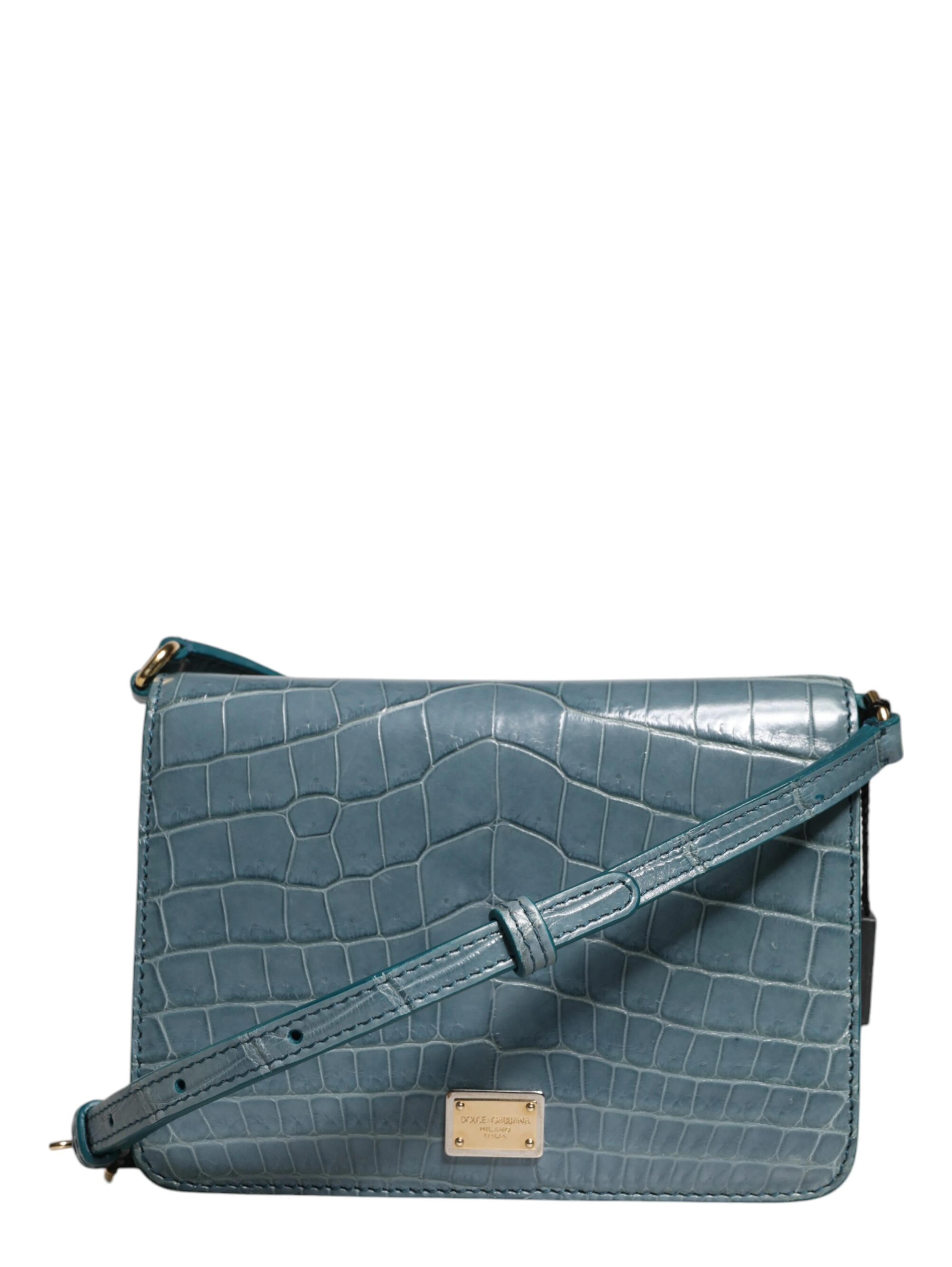 Green Exotic Leather DG Plaque Crossbody Mini Bag