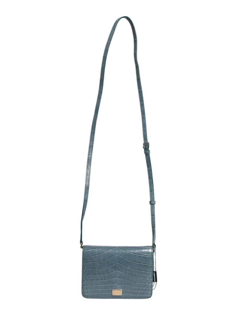 Green Exotic Leather DG Plaque Crossbody Mini Bag