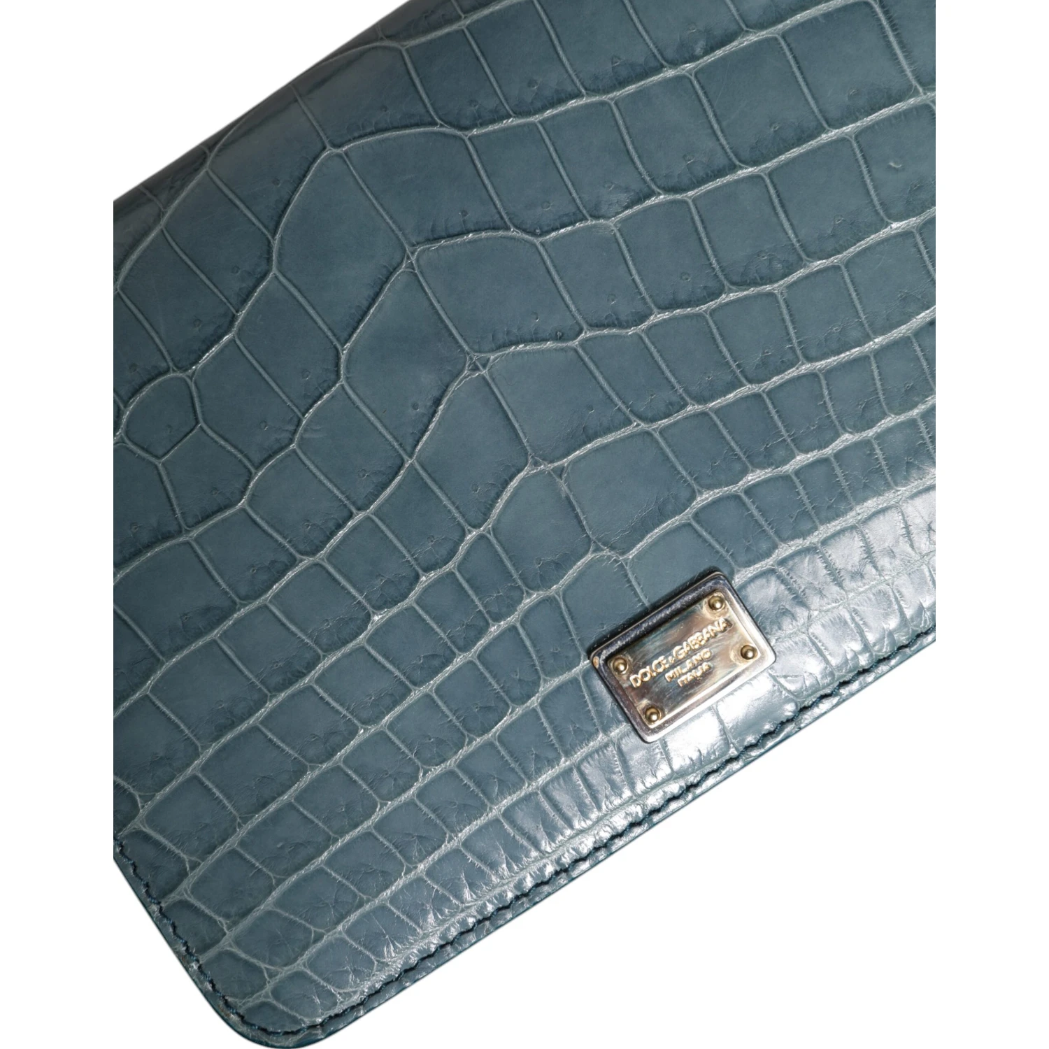 Green Exotic Leather DG Plaque Crossbody Mini Bag