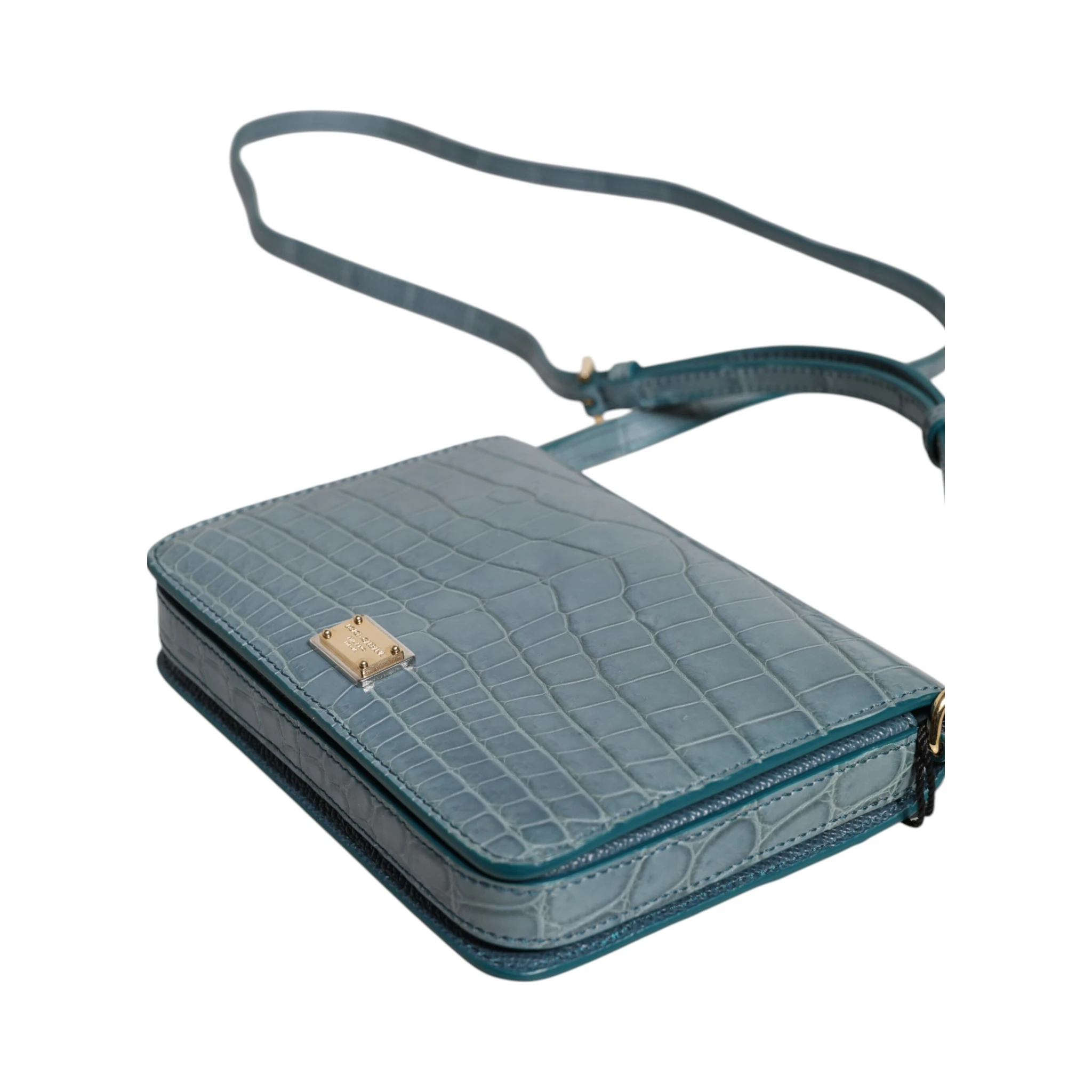 Green Exotic Leather DG Plaque Crossbody Mini Bag