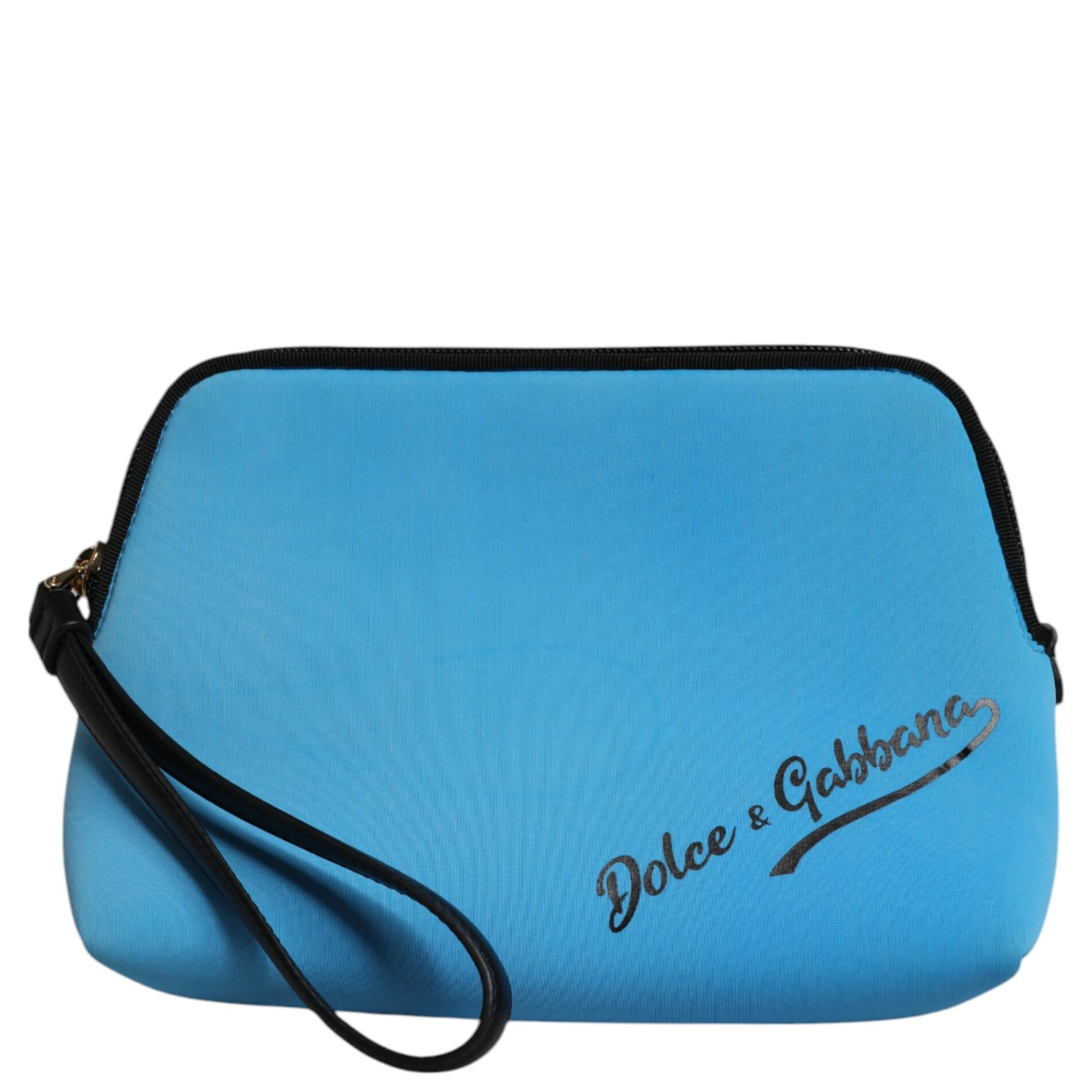 Blue DG Logo Print Clutch Zip Borse Pouch Bag