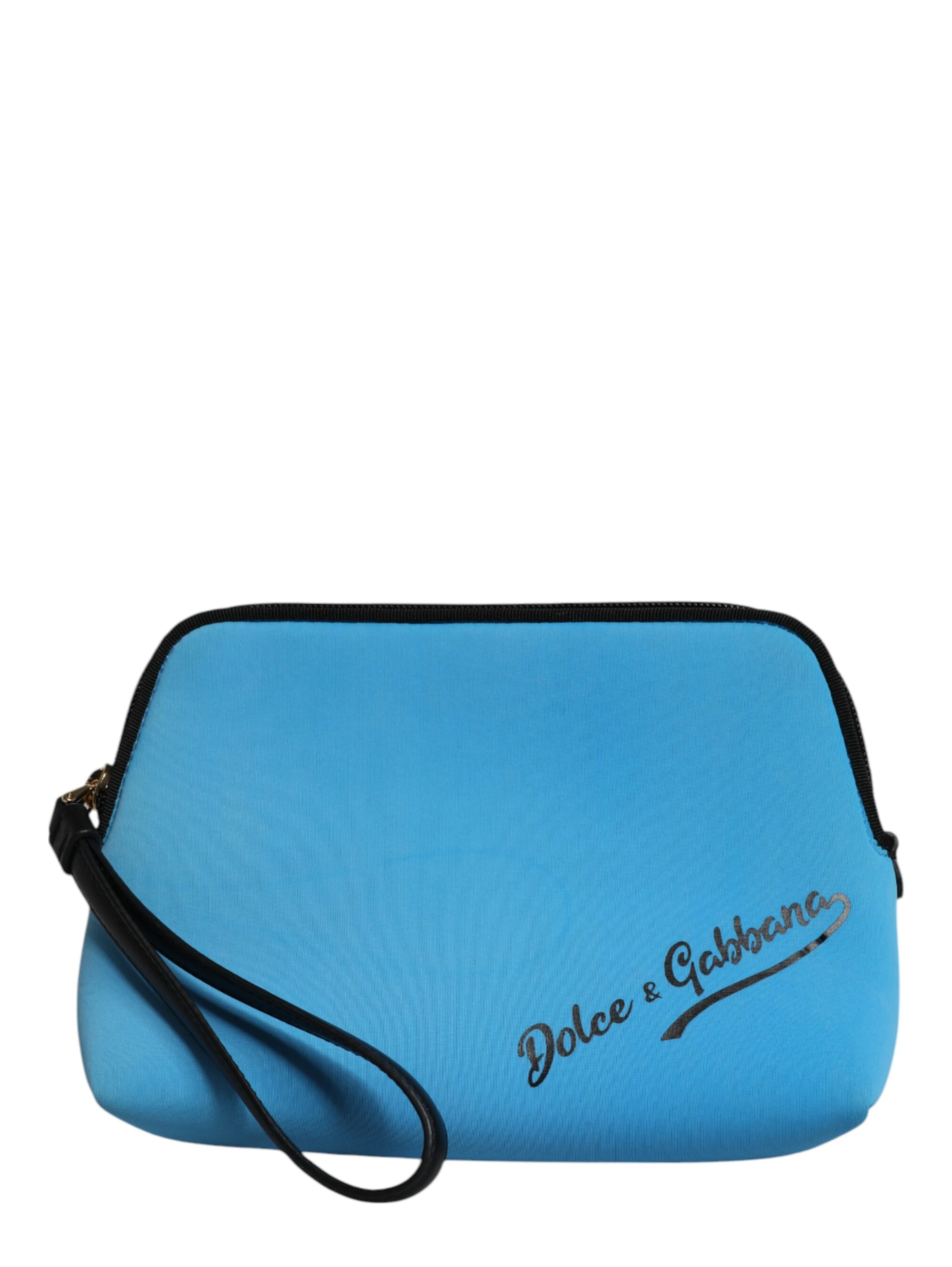 Blue DG Logo Print Clutch Zip Borse Pouch Bag