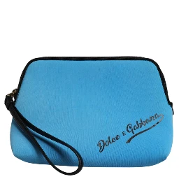 Blue DG Logo Print Clutch Zip Borse Pouch Bag