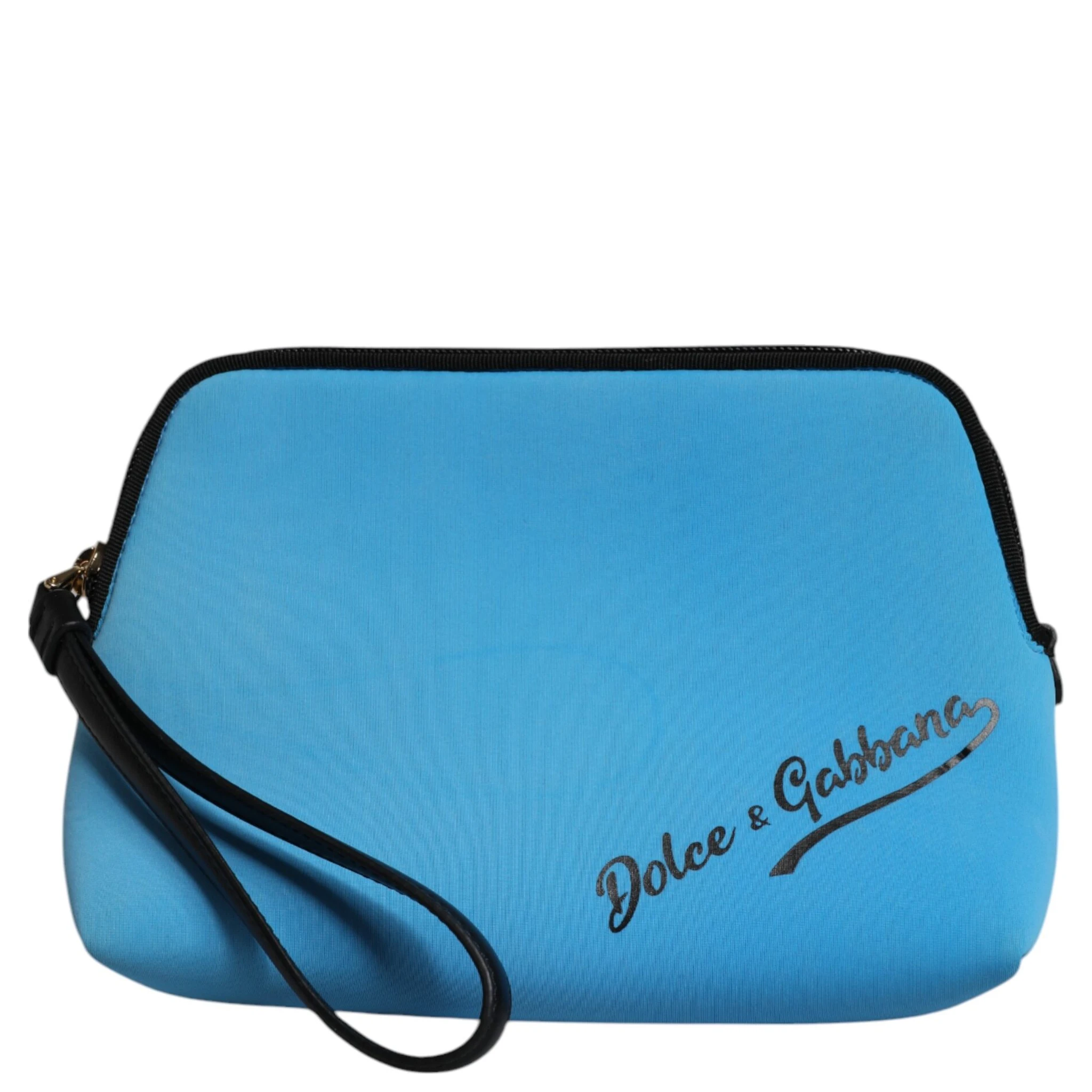 Blue DG Logo Print Clutch Zip Borse Pouch Bag