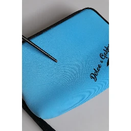 Blue DG Logo Print Clutch Zip Borse Pouch Bag