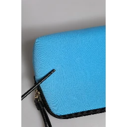 Blue DG Logo Print Clutch Zip Borse Pouch Bag