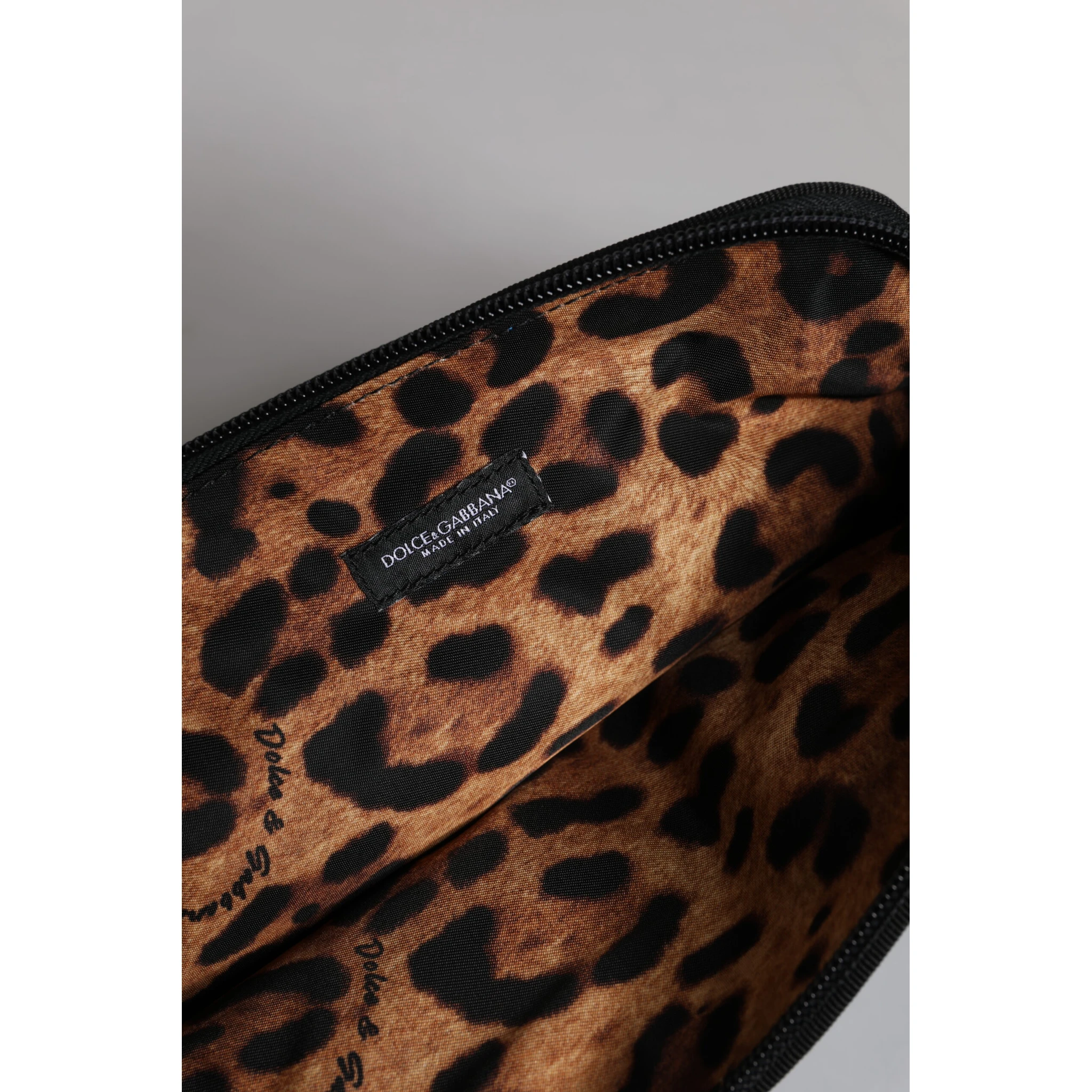 Blue DG Logo Print Clutch Zip Borse Pouch Bag