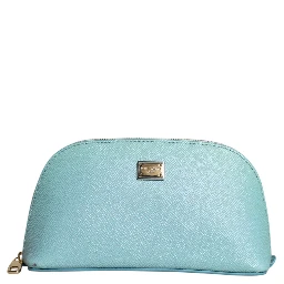 Light Blue Leather Handbag Clutch Mini Purse Pouch Bag