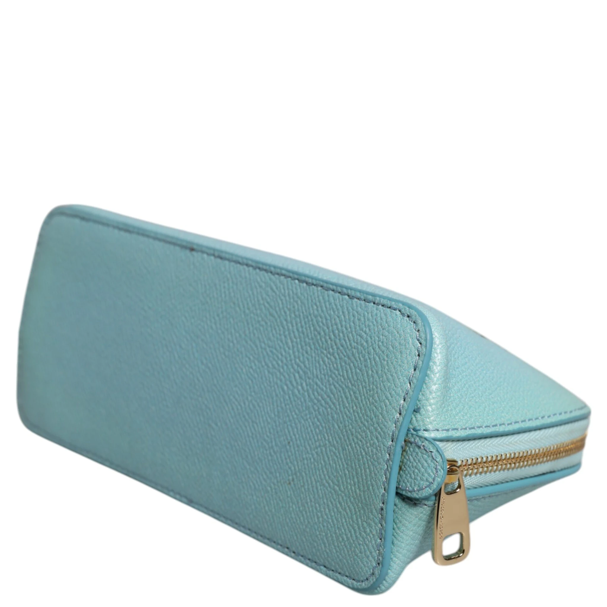 Light Blue Leather Handbag Clutch Mini Purse Pouch Bag